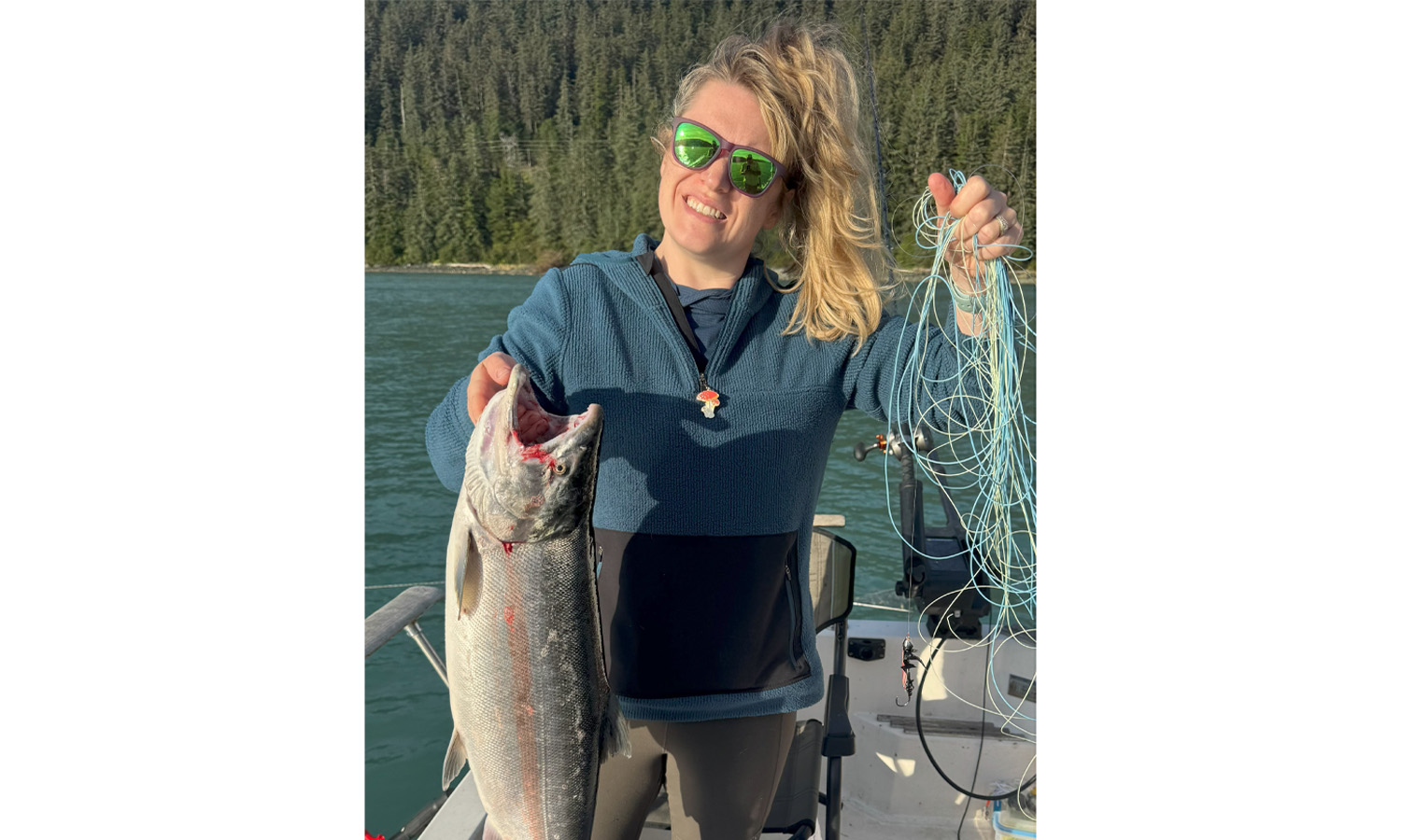 Claire with Coho and Bonefish Line