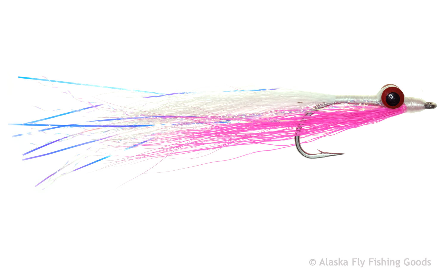 Clouser Minnow - Pink & White #2 - Chum Salmon Flies - Alaska Fly Fishing  Goods